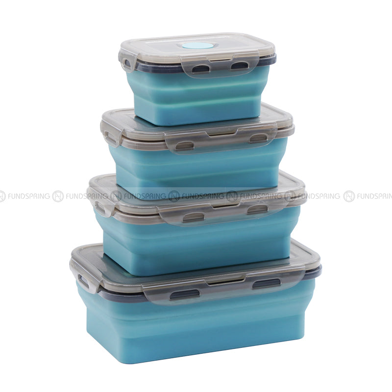 Foldable Silicone Lunch Box Microwave Oven Crisper Sealing Box Foldable Silicone Lunch Box Microwave Oven Crisper Sealing Box