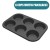 6 Cups Baking Pan-Black  + $2.00 