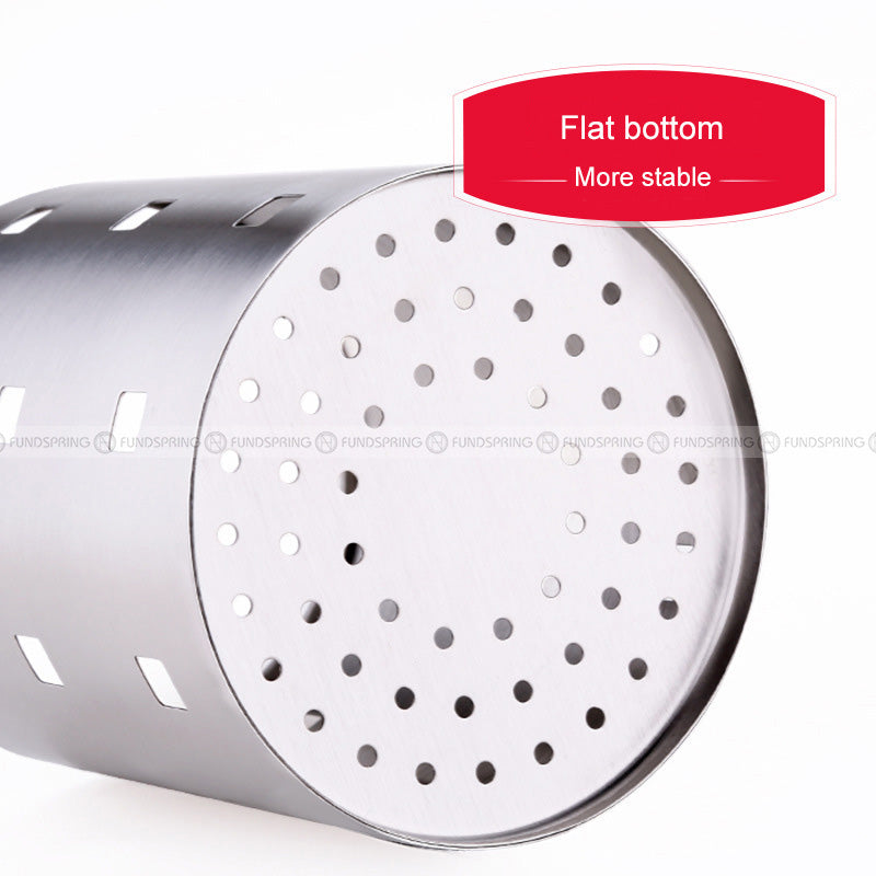 Stainless Steel Draining Cutlery Holder Round Flatware Storage Stand Stainless Steel Draining Cutlery Holder Round Flatware Storage Stand