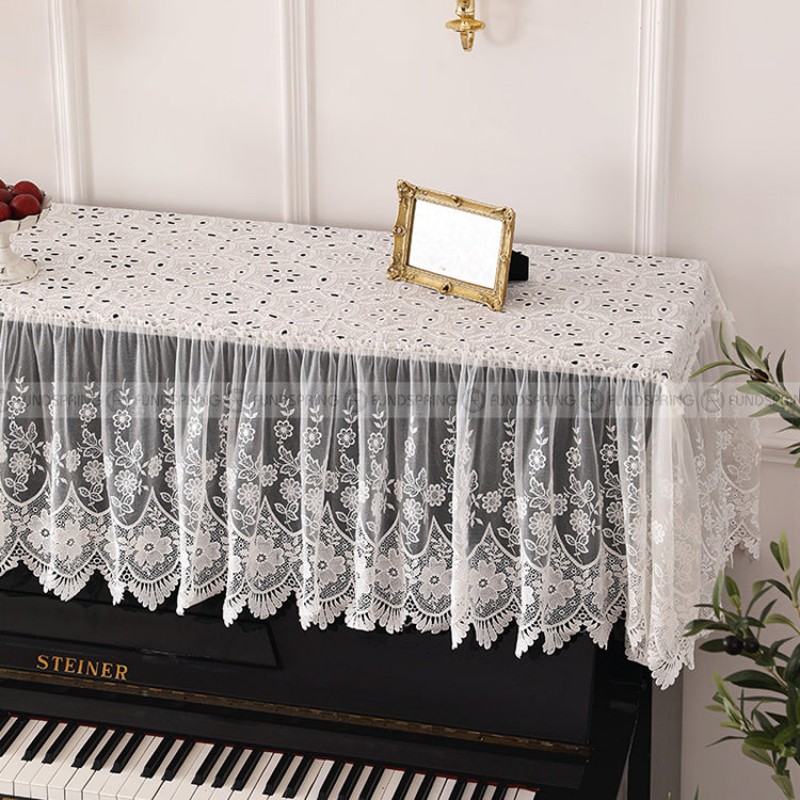 Neumann White Lace Piano Cover Hollow Out Embroidery Dust Cover Bench Cover Neumann White Lace Piano Cover Hollow Out Embroidery Dust Cover Bench Cover
