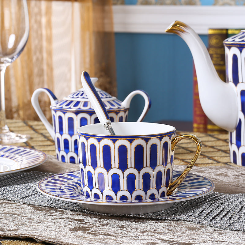 European Ceramic Tea Set - 15 Piece Bone China Coffee Cup and Saucer Set European Ceramic Tea Set - 15 Piece Bone China Coffee Cup and Saucer Set
