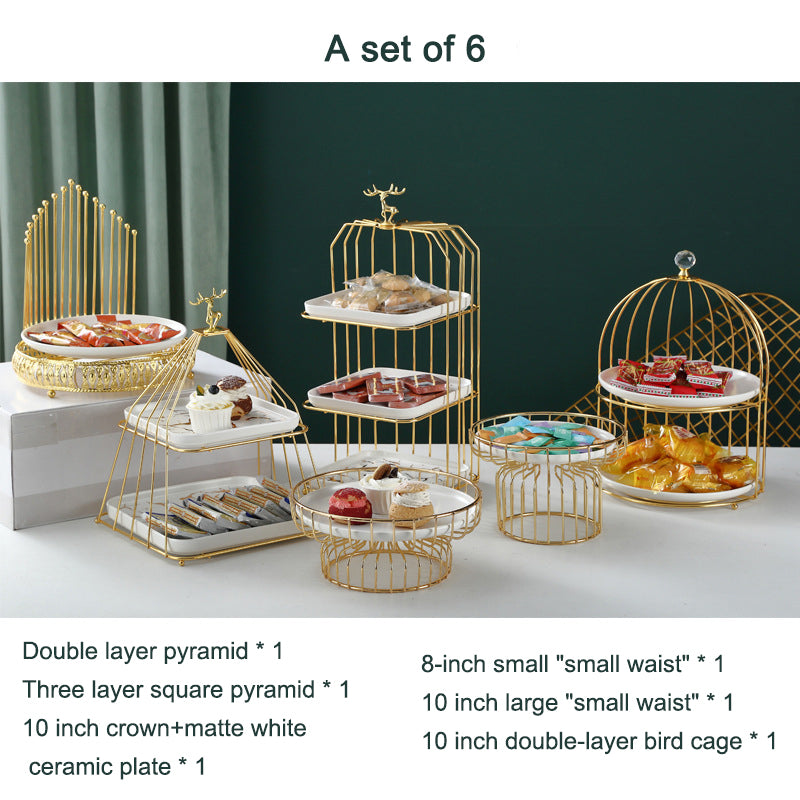 Restaurant Hotel Cake Dessert Table Set Ceramic Tray 1-3 Tiers Display Rack Restaurant Hotel Cake Dessert Table Set Ceramic Tray 1-3 Tiers Display Rack