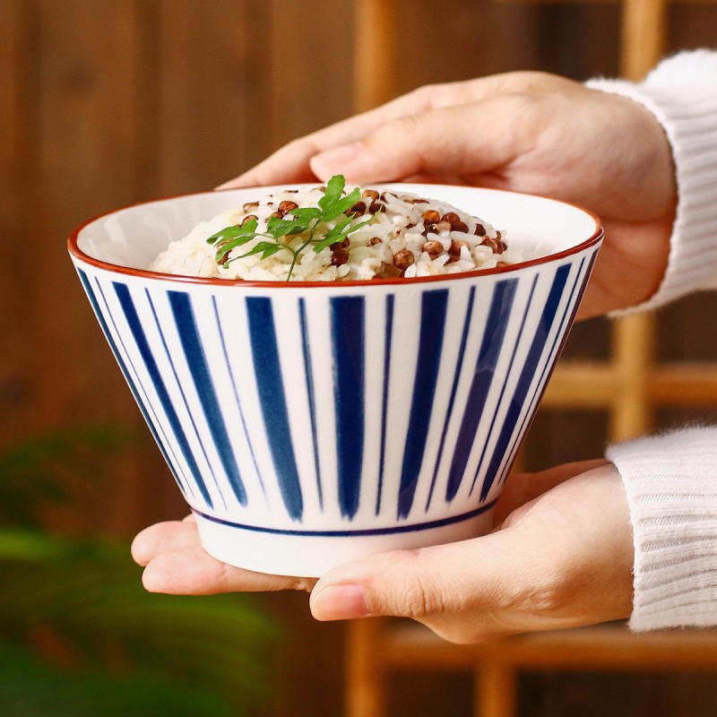 Artisan Elegance: Japanese Style Ceramic Dinnerware Hat Shape Rice Bowl - 5'' Artisan Elegance: Japanese Style Ceramic Dinnerware Hat Shape Rice Bowl - 5''