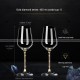High-end 24K Gold Foil Red Wine Glass Set, Household Crystal Goblet, Large Decanter, Cup Holder, Leather Suitcase Set