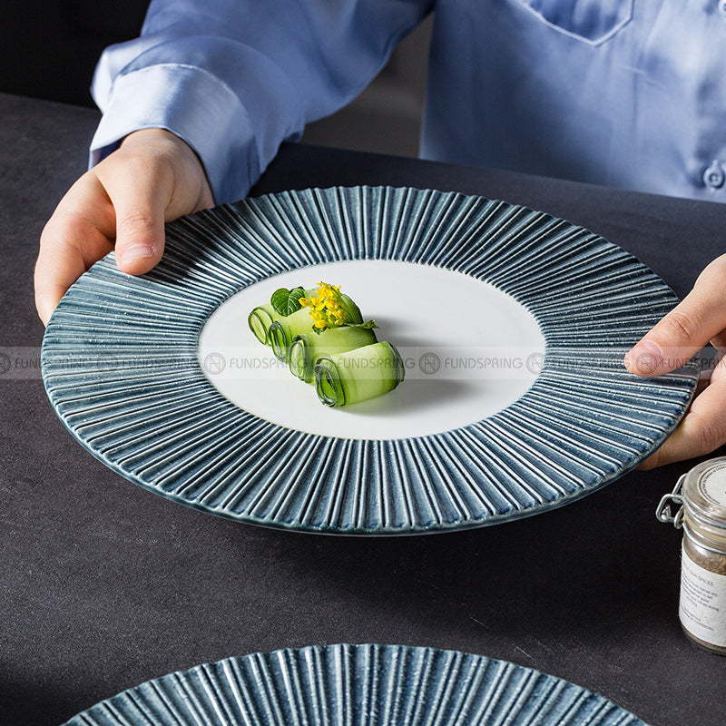 Carll Solar Series Dinnerware Collection Ceramic Blue/White Plate Carll Solar Series Dinnerware Collection Ceramic Blue/White Plate