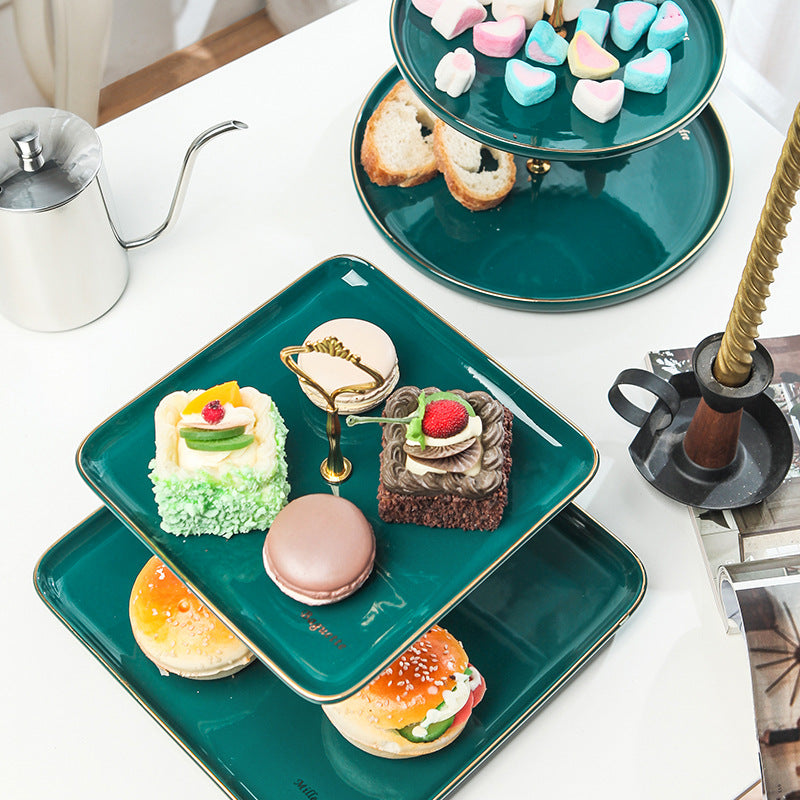 Porcelain Multi-Layer String Plate: Elegant Cake, Dessert, and Fruit Stand Porcelain Multi-Layer String Plate: Elegant Cake, Dessert, and Fruit Stand