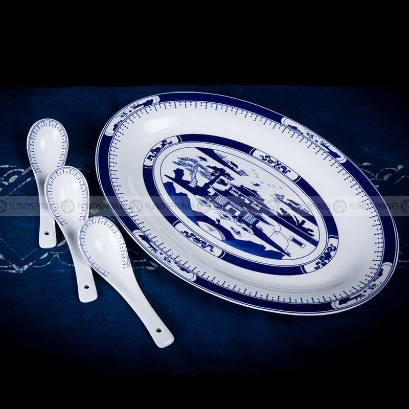 Pavilion Sycamore Tableware Blue And White Ceramic Dinnerware 46 Pcs Pavilion Sycamore Tableware Blue And White Ceramic Dinnerware 46 Pcs