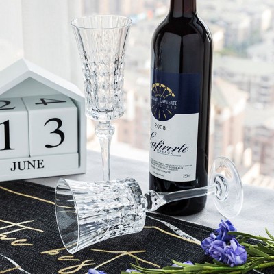 Diamond Vintage Wine Glasses Champagne Cocktail Glasses Cup Holder Set