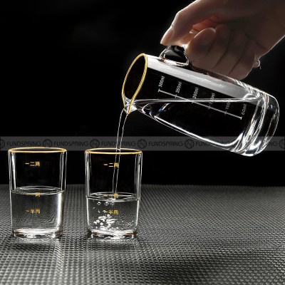 Crystal Liquor Spirit Glass Set with Scale Chinese Baijiu Glass Set Crystal Liquor Spirit Glass Set with Scale Chinese Baijiu Glass Set