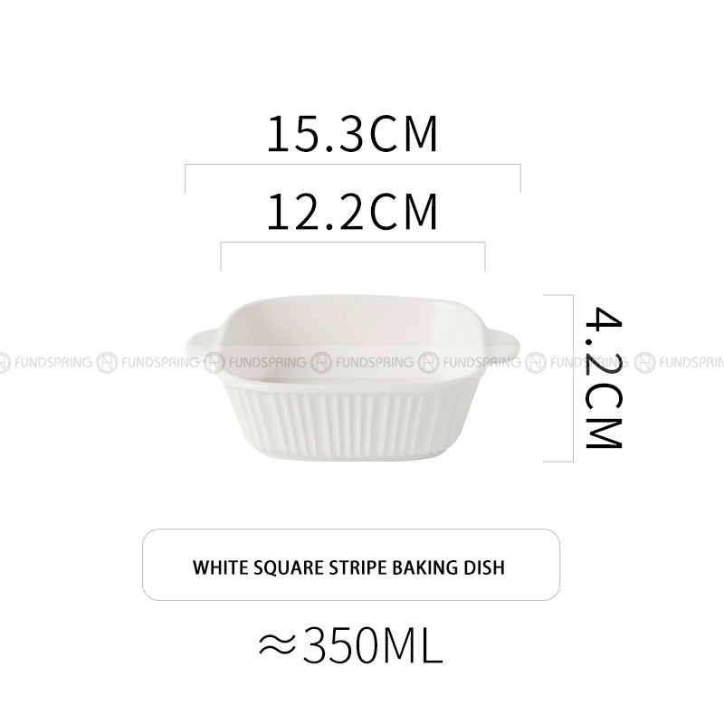 Ceramic Binaural Baking Platter Macaron Microwave Oven Baking Bowl Ceramic Binaural Baking Platter Macaron Microwave Oven Baking Bowl