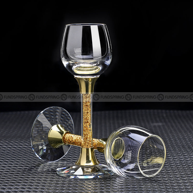 Gold Foil Wine Glass Wine Dispenser Small Goblet Cup Holder Win Set Gold Foil Wine Glass Wine Dispenser Small Goblet Cup Holder Win Set