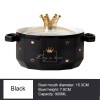 Double-Handled Soup Bowl with Lid: Stylish Ceramic Tableware for Individual Use