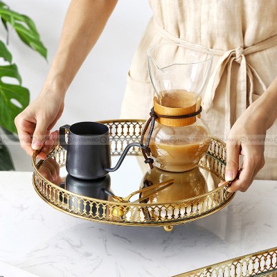 Cosmetics Storage Rack Decorative Metal Mirror Jewelry Display Tray Cosmetics Storage Rack Decorative Metal Mirror Jewelry Display Tray