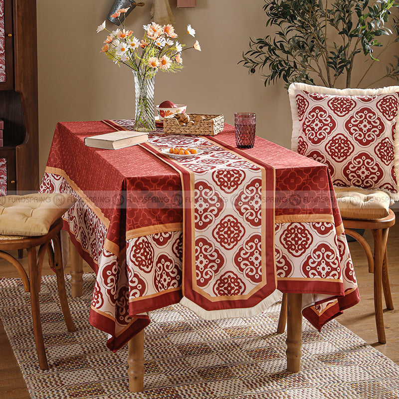 Janissa Table Runner New Year Decoration Christmas Red Table Cover Janissa Table Runner New Year Decoration Christmas Red Table Cover