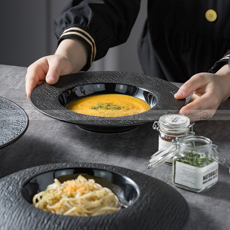 Mocaa Stone Series Black Dinner Plates Ceramic Dinnerware Plates Mocaa Stone Series Black Dinner Plates Ceramic Dinnerware Plates