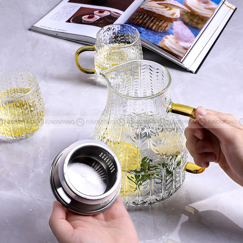 Wheat Ears Cup Heat Resistant Glass Mugs Set Glass Pitcher & Tumbler Wheat Ears Cup Heat Resistant Glass Mugs Set Glass Pitcher & Tumbler
