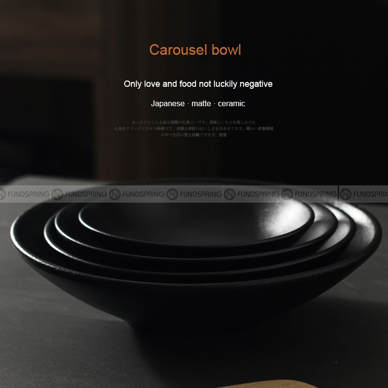 Black Tableware Hat Bowl Large Bowl Deep Soup Plate Serving Plate Black Tableware Hat Bowl Large Bowl Deep Soup Plate Serving Plate