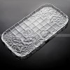 Rectangular Vertical Striped Glass Fruit Tray Multiple Functions Plate Rectangular Vertical Striped Glass Fruit Tray Multiple Functions Plate