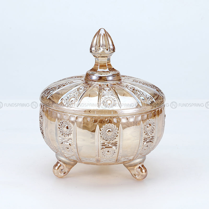 Crystal Elegance: Glass Decor Set for Coffee Tables - Plate, Jar, Vase, Fruit Bowl Crystal Elegance: Glass Decor Set for Coffee Tables - Plate, Jar, Vase, Fruit Bowl