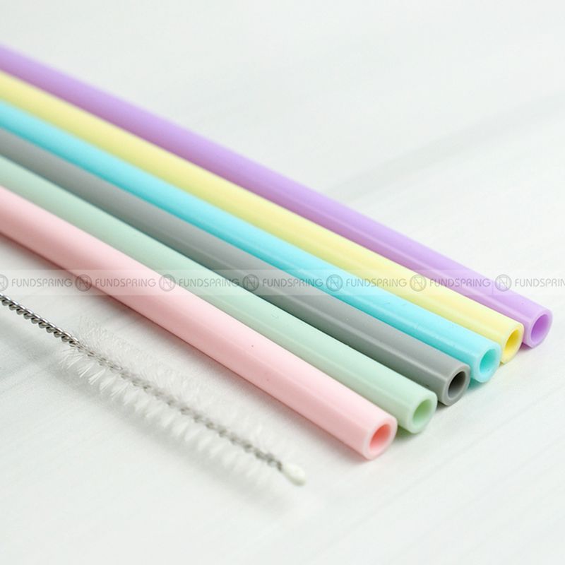 Food Grade Recyclable Silicone Straw Set Collapsible Drinking Tool Food Grade Recyclable Silicone Straw Set Collapsible Drinking Tool