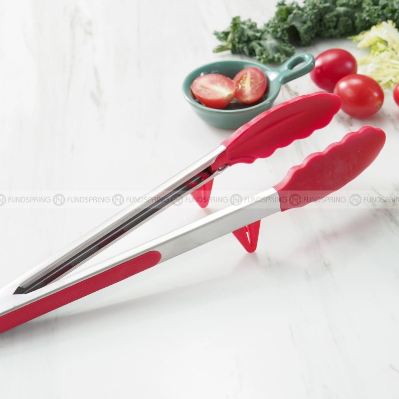 Food Clips Stainless Steel Bread Food Tongs Outdoor BBQ Tools with Pad Food Clips Stainless Steel Bread Food Tongs Outdoor BBQ Tools with Pad