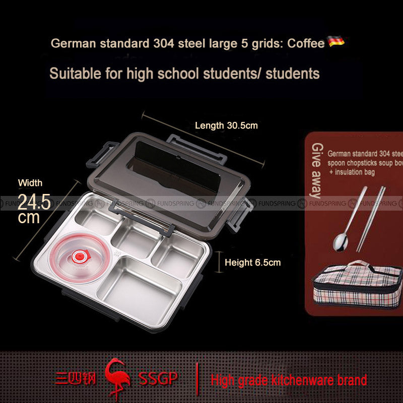 Compartmentalized Stainless Steel Insulated Lunch Box Bento Set Compartmentalized Stainless Steel Insulated Lunch Box Bento Set
