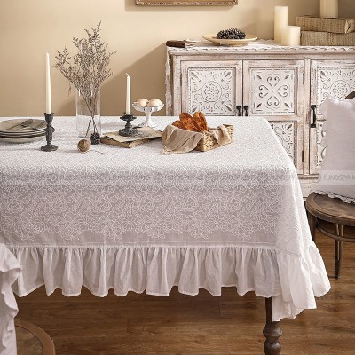 Lucerne Tablecloth Light Luxury Desk Cover White Lace Dining Table Cloth Lucerne Tablecloth Light Luxury Desk Cover White Lace Dining Table Cloth
