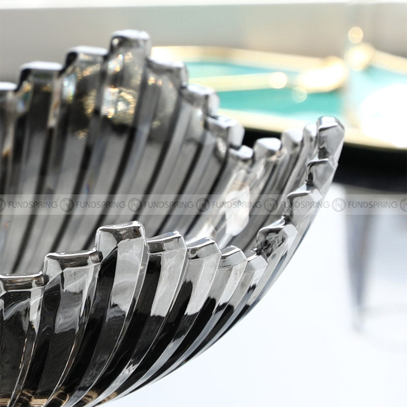 Euro Elegance: Glass Serving Bowl for Luxurious Living Room Decor Euro Elegance: Glass Serving Bowl for Luxurious Living Room Decor