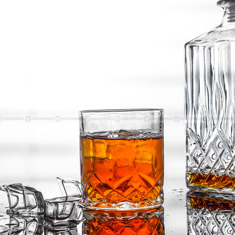 Wine Set Transparent Wine Glass Whisky Bottle And Tumbler Set of 7 Wine Set Transparent Wine Glass Whisky Bottle And Tumbler Set of 7