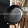 Ceramic Round Serving Bowl Wide Shallow Bowl Black Matte Bowl Ceramic Round Serving Bowl Wide Shallow Bowl Black Matte Bowl
