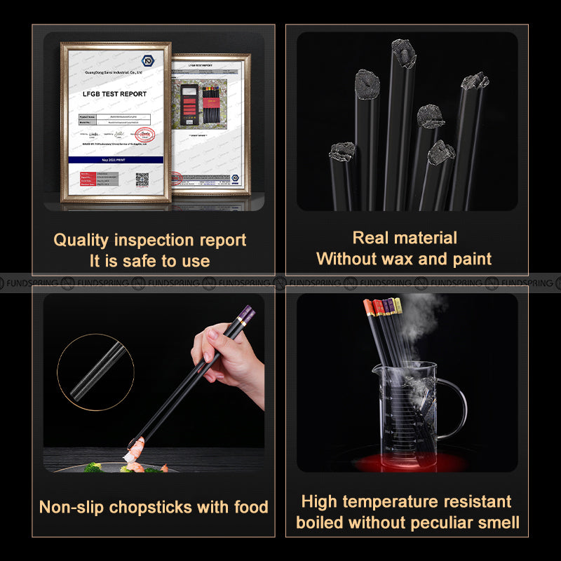 Non-slip Alloy Chopsticks 6 Pairs Family Pack 6 Colors Set Non-slip Alloy Chopsticks 6 Pairs Family Pack 6 Colors Set