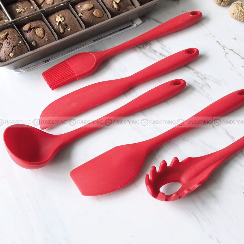 Versatile Silicone Kitchen Utensils Set - 5-Piece Cake Cream Spatula and Batter Mixer Knife Set