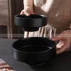 Ceramic Frosted Bowl Creative High-footed Bowl Personalized Bowl