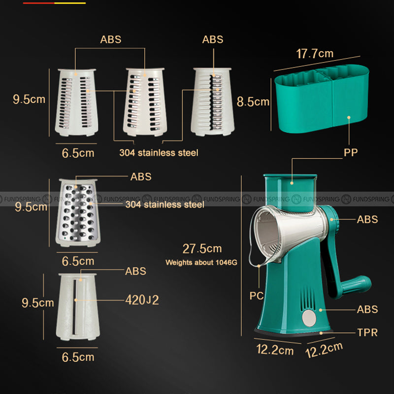 Multifunctional Drum Vegetable Cutter Kitchen Slicing Shredding Grater Multifunctional Drum Vegetable Cutter Kitchen Slicing Shredding Grater