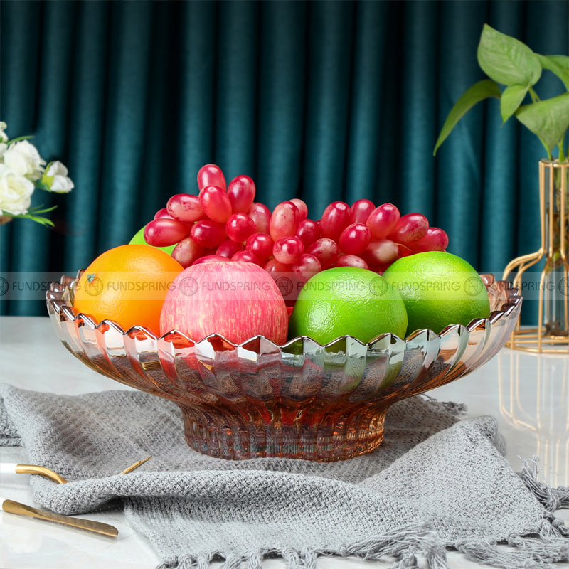 Contemporary High-Foot Crystal Glass Fruit Bowl for a Stylish Table Display Contemporary High-Foot Crystal Glass Fruit Bowl for a Stylish Table Display