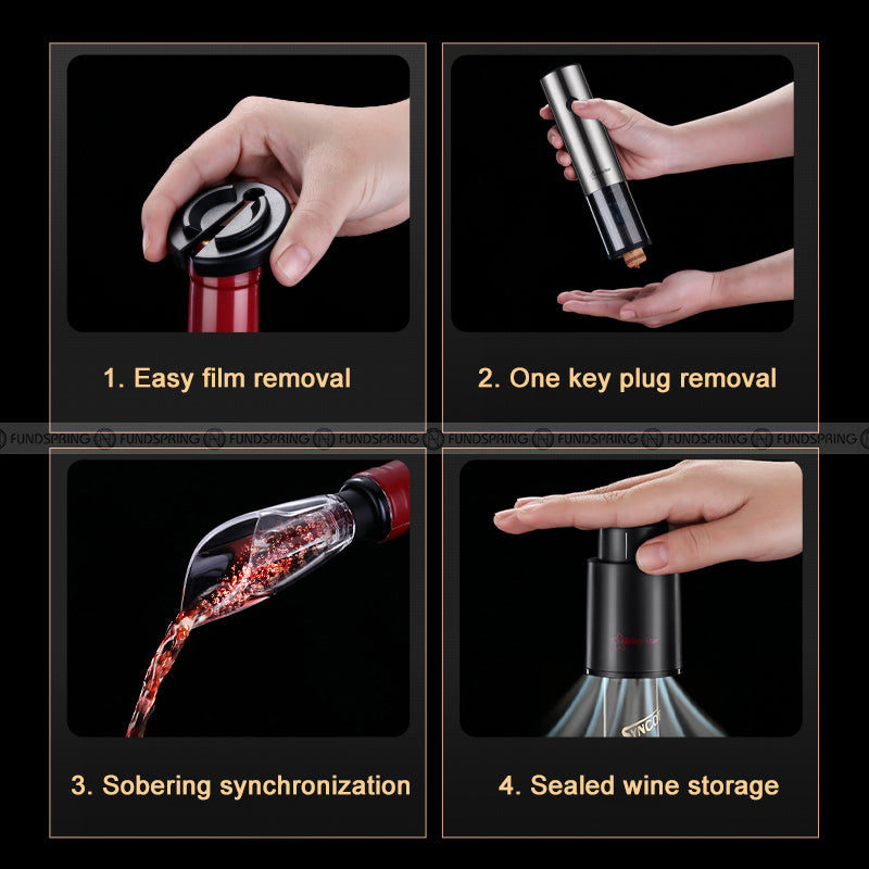 Red Wine Corkscrew Electric Corkscrew Automatic Corkscrew 4-piece Set Red Wine Corkscrew Electric Corkscrew Automatic Corkscrew 4-piece Set
