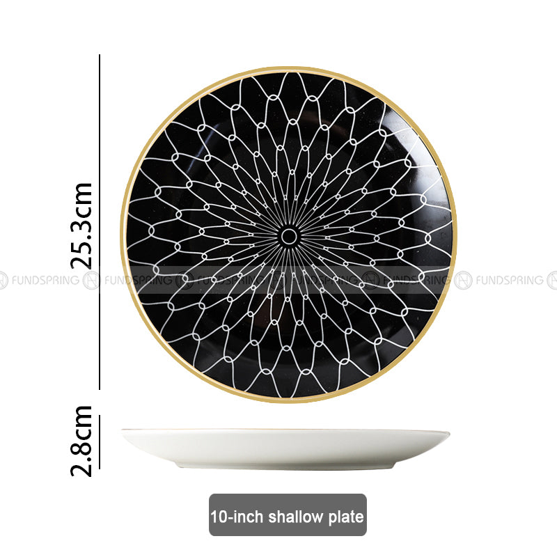 Nordic Minimalist Charm: Modern Round Ceramic Plate Set of 2 (8" and 10") Nordic Minimalist Charm: Modern Round Ceramic Plate Set of 2 (8" and 10")