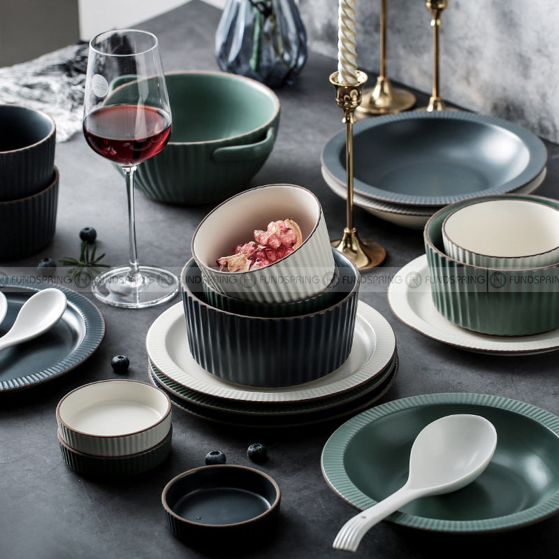 Nordic Ceramic Dinnerware Modern Minimalist Porcelain Tableware Set Nordic Ceramic Dinnerware Modern Minimalist Porcelain Tableware Set
