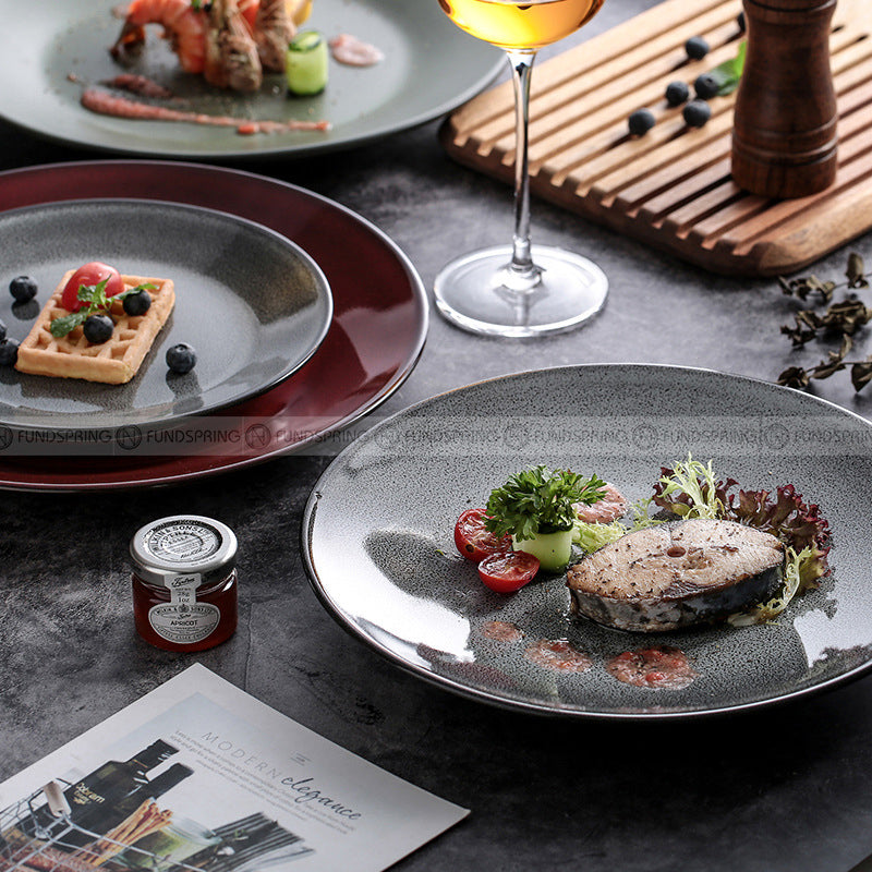 Ceramic Shallow Plate Dinner Plate Round Flat Plate Serving Plates Ceramic Shallow Plate Dinner Plate Round Flat Plate Serving Plates
