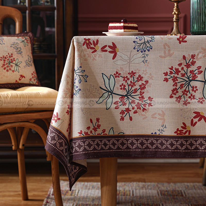 Villa Maria Tablecloth Cotton Linen Fabric Country Pastoral Desk Cover Villa Maria Tablecloth Cotton Linen Fabric Country Pastoral Desk Cover