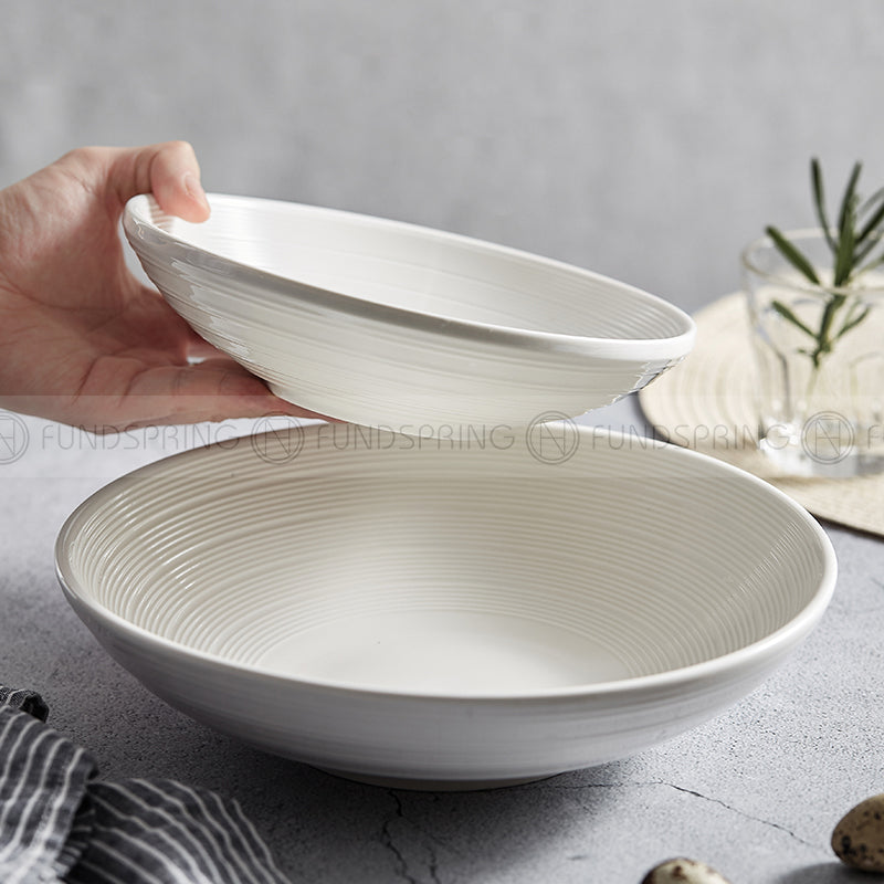 Nordic Ceramic Underglaze Dinnerware Weiss Series White Trumpet Bowl Nordic Ceramic Underglaze Dinnerware Weiss Series White Trumpet Bowl