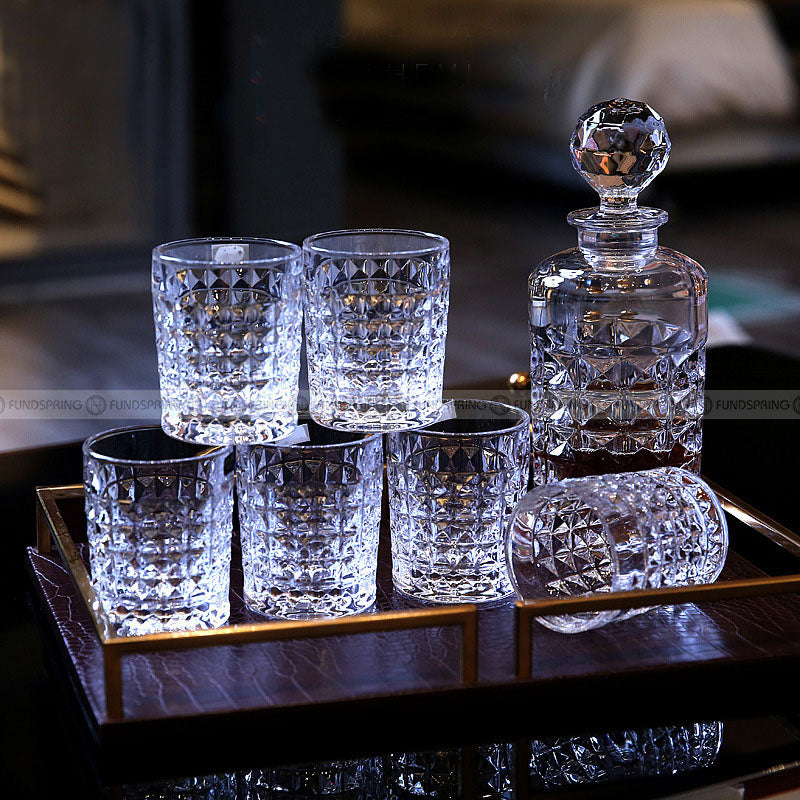 Diamond Crystal Wine Glass Whiskey Glass Wine Bottle Beer Cup Set Diamond Crystal Wine Glass Whiskey Glass Wine Bottle Beer Cup Set