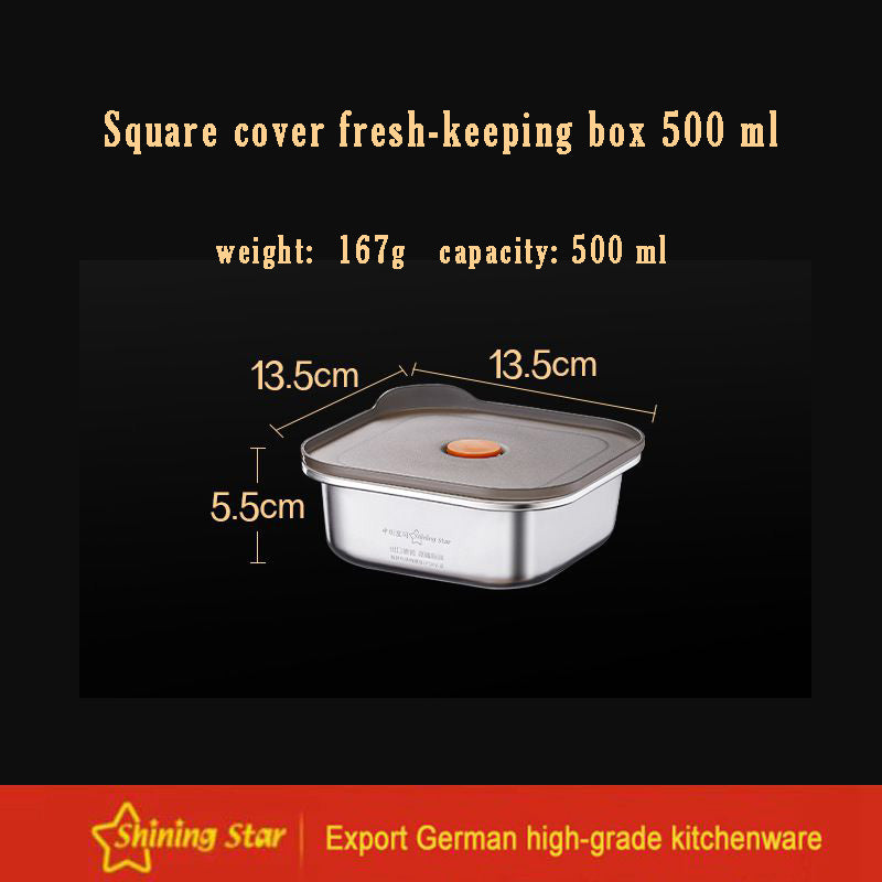 304 Stainless Steel Fresh-keeping Box Sealed Food Storage Box With Lid 304 Stainless Steel Fresh-keeping Box Sealed Food Storage Box With Lid