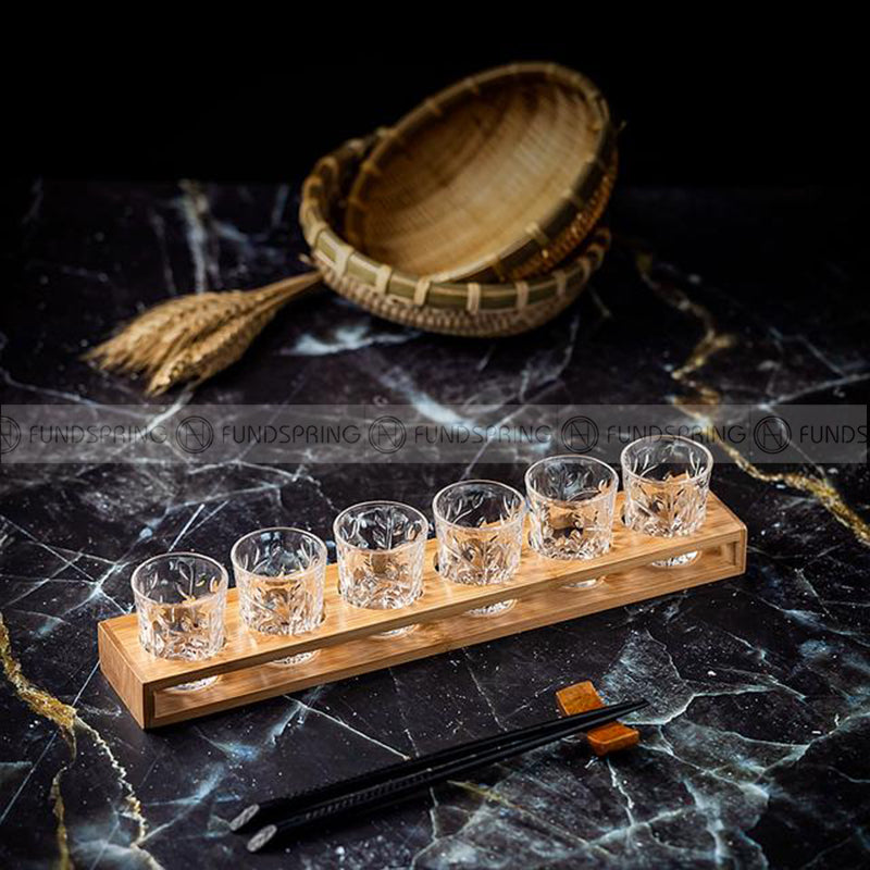 Carved Glass Tumbler Household Wine Glass Spirit Glass Set with Cup Rack Carved Glass Tumbler Household Wine Glass Spirit Glass Set with Cup Rack