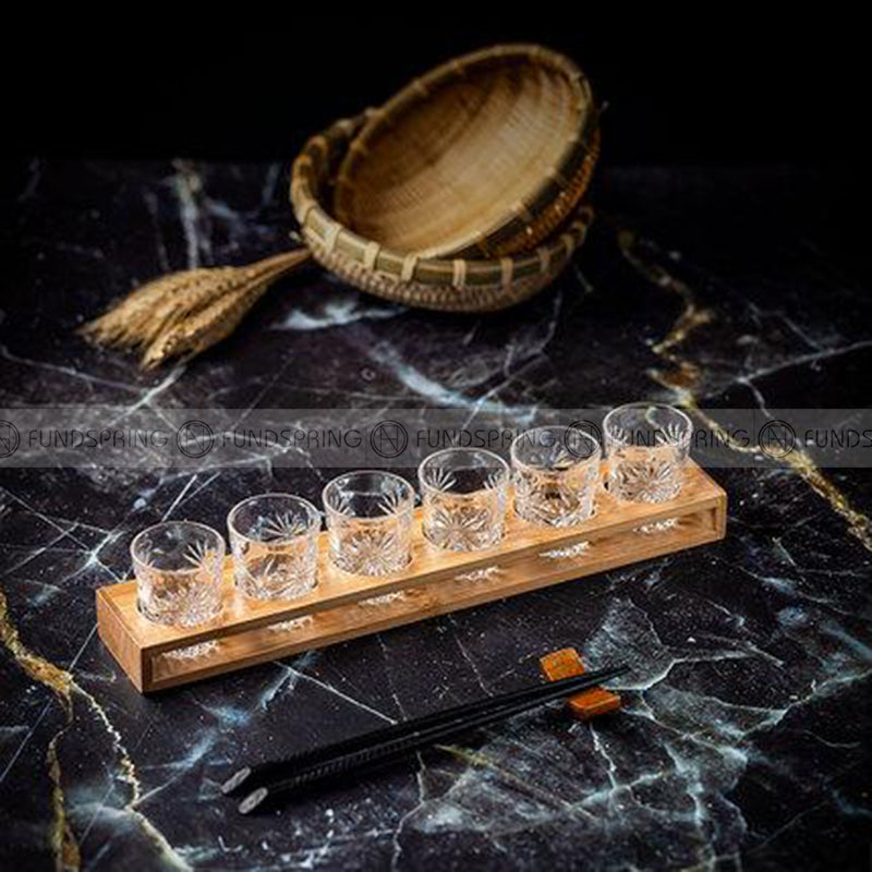 Carved Glass Tumbler Household Wine Glass Spirit Glass Set with Cup Rack Carved Glass Tumbler Household Wine Glass Spirit Glass Set with Cup Rack