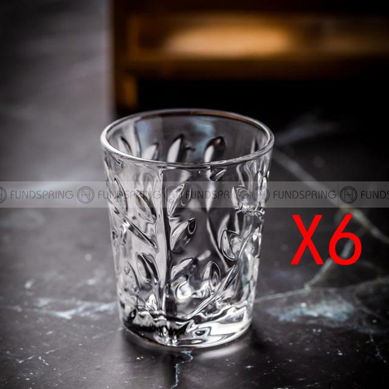 Carved Glass Tumbler Household Wine Glass Spirit Glass Set with Cup Rack Carved Glass Tumbler Household Wine Glass Spirit Glass Set with Cup Rack