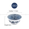 Blue and White Under Glazed Ceramic Bowl Japan Style 4.5" Set of 4 Blue and White Under Glazed Ceramic Bowl Japan Style 4.5" Set of 4