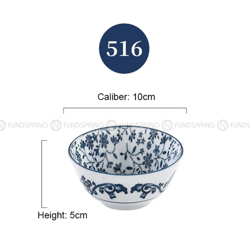 Japanese Blue and White Ceramic Bowl Underglazed Bowl 3.8'' Set of 4 Japanese Blue and White Ceramic Bowl Underglazed Bowl 3.8'' Set of 4