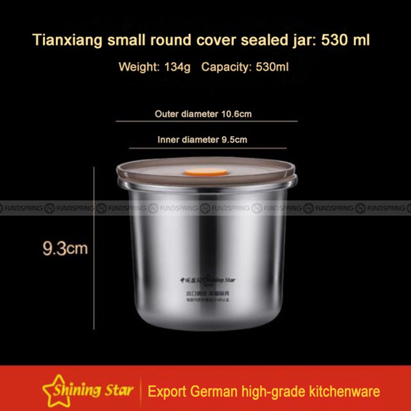 304 Stainless Steel Sealed Jar Grain Storage Jar Fresh-keeping Box 304 Stainless Steel Sealed Jar Grain Storage Jar Fresh-keeping Box