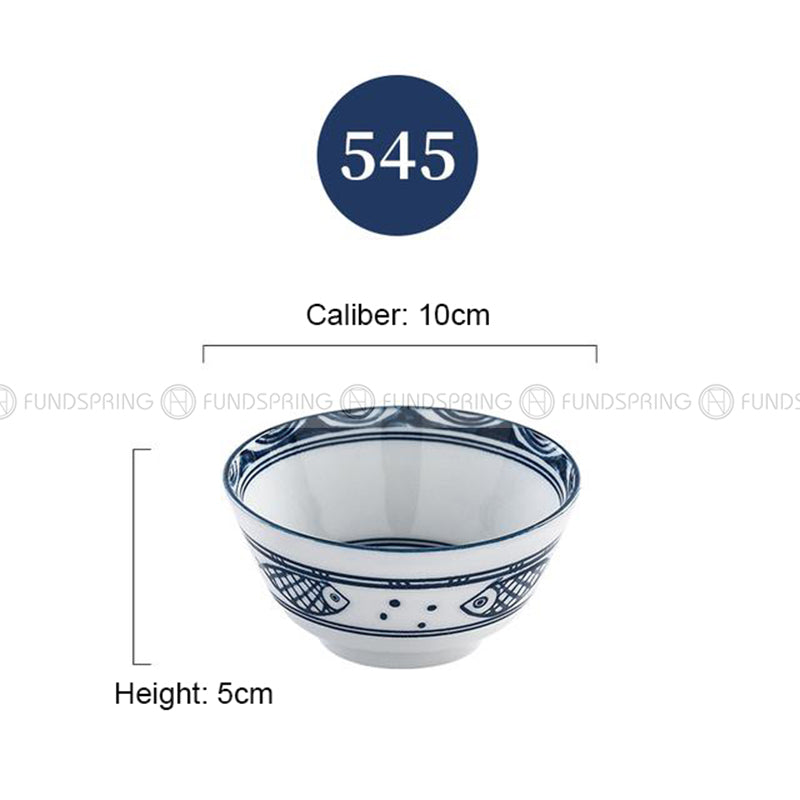Japanese Blue and White Ceramic Bowl Underglazed Bowl 3.8'' Set of 4 Japanese Blue and White Ceramic Bowl Underglazed Bowl 3.8'' Set of 4